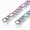 Ion Plating(IP) 304 Stainless Steel Figaro Chain Bracelets Making STAS-S105-JN962-3-5