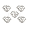 Brass Micro Pave Clear Cubic Zirconia Connector Charms KK-E068-VB044-3