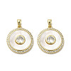 Brass Micro Pave Clear Cubic Zirconia Pendants KK-I708-02B-G-1