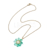 Glass & Glass Pearl Beads Pendants Necklaces for Women NJEW-MZ00106-02-4