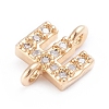 Brass Micro Pave Cubic Zirconia Letter Links ZIRC-I042-16G-E-3