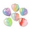 Gradient Color Translucent Resin Pendants RESI-P034-02P-1