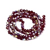 AB Color Plated Transparent Glass Beads Strands GLAA-G127-01-01C-3