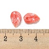 Synthetic Coral Dyed Leaf Charms CORA-Q034-01-01-3