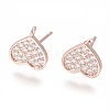 Brass Stud Earring Findings ZIRC-O034-20RG-1