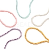 Vintage Painted Round Glass Pearl Beaded Necklace for Girl Women Mother NJEW-JN03665-1
