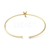 Rack Plating Brass Micro Pave Clear Cubic Zirconia Letter Open Cuff Bangles BJEW-A018-01G-Y-3