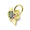 Brass Micro Pave Colorful Cubic Zirconia Pendants KK-H475-14G-08-2