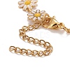 Enamel Daisy Link Chains Bracelet BJEW-P271-01G-01-4