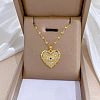 Evil Eye Heart Beass Micro Pave Clear & Blue Cubic Zirconia Pendant Necklaces FS-WGB58AC-01-2