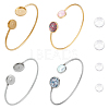 4Pcs 2 Colors 304 Stainless Steel Bangle Makings STAS-UN0053-10-1