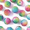 20Pcs Rainbow AB Resin Rhinestone Beads OACR-FS0002-33-3