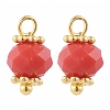 Faceted Imitation Jade Glass Charms PALLOY-JF00455-M-2