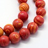 Synthetic Malachite Beads Strands G-I199-32-8mm-A-3