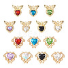 28Pcs 14 Styles Glass Rhinestone Pendants ALRI-TA0001-17-2