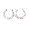 Non-Tarnish 304 Stainless Steel Chunky Hoop Earrings for Women EJEW-G293-19P-1