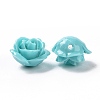 Synthetic Coral 3D Flower Rose Beads CORA-A006-15mm-033-3