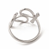 304 Stainless Steel Feminie Sign Open Cuff Ring for Women RJEW-B027-01P-3