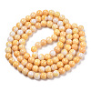 Ombre Effect Dyed Crackle Glass Round Beads Strands X1-GLAA-T031-01E-3