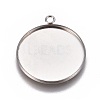 Tarnish Resistant 304 Stainless Steel Pendant Cabochon Settings X1-STAS-G127-13-25mm-P-1