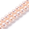 UV Plating Pearlized Glass Pearl Beads Strands GLAA-F128-01B-T09-1