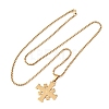 Jerusalem Cross 304 Stainless Steel Pendant Box Chain Necklaces NJEW-NH0003-01G-2