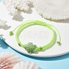 Porcelain Tortoise Braided Bead Bracelets BJEW-JB10058-02-2