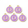 Golden Plated Alloy Enamel Charms ENAM-S118-10O-2