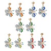 Glass Beaded Butterfly Dangle Stud Earring EJEW-JE05135-1