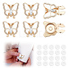 6Pcs Butterfly Alloy Rhinestone Cufflinks FIND-ME0003-13-1
