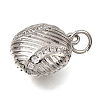Brass Micro Pave Clear Cubic Zirconia Charms CU-CBAEEA8-27P-2