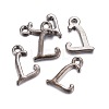 Gunmetal Plated Alloy Letter Pendants LS-PALLOY-J718-01B-L-2