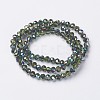 Electroplate Transparent Glass Beads Strands EGLA-A034-T6mm-Q17-2