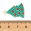 Christmas 304 Stainless Steel & Glass Cylinder Seed Beads Pendants PALLOY-MZ01444-3