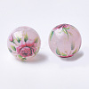 Printed & Spray Painted Imitation Jade Glass Beads X-GLAA-S047-05B-02-2