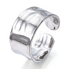 304 Stainless Steel Wide Open Cuff Ring for Women RJEW-N040-09-1