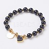 Natural Black Agate Beads Stretch Bracelets BJEW-I261-01F-1