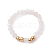3Pcs 3 Styles Natural Rose Quartz Beaded Stretch Rings Set RJEW-JR00647-02-4