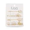 Conch/Starfish/Shell Shape Alloy Hair Bobby Pin Sets AJEW-A056-02E-2