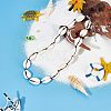 Natural Cowrie Shell Beaded Necklace for Women NJEW-UN0001-40-4