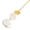 Wire Wrapped Nuggets Natural Quartz Crystal Pendant Decorations LS-HJEW-C008-03A-G-2