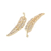 Brass Micro Pave Cubic Zirconia Connector Charms KK-E068-VC481-3