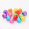 Mixed Color Transparent Acrylic  Faceted Round Beads X-TACR-S086-12mm-M-2