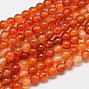 Round Natural Red Agate Bead Strands X-G-M257-6mm-26-1