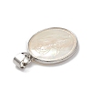 Natural White Shell Pendants BSHE-E029-01P-4