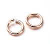 Eco-Friendly PVD Vacuum Plating & Long-Lasting Plated Brass Open Jump Rings KK-E663-10mm-RG-2