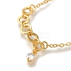 Flat Round Brass Micro Pave Clear Cubic Zirconia Round Chain Bracelets for Women BJEW-L696-104G-2