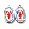Fruit & Floral & Animals Printed Handmade Porcelain Pendants X-STAS-Z207-01G-05-1