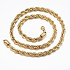304 Stainless Steel Chain Necklaces and Bracelets Jewelry Sets SJEW-L186-01G-3