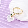 Brass Enamel Open Cuff Rings for Women RJEW-U057-21G-3